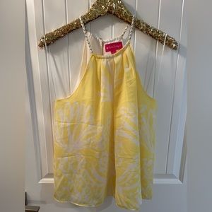 Lilly Pulitzer for Target yellow white tank top gold